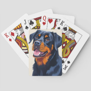 Rottweiler Hund Djur Målning Casinokort