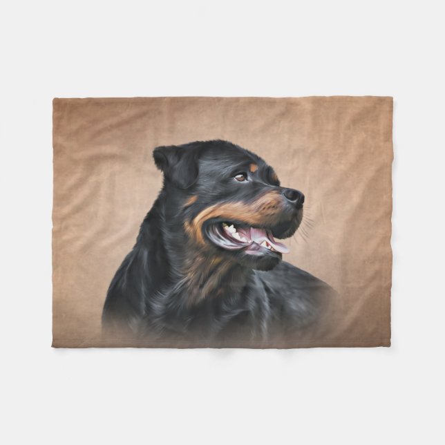 Rottweiler-hund Fleecefilt (Framsidan (Horisontell))