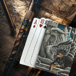 Rottweiler Hund Gargoyle Fantasy Casinokort