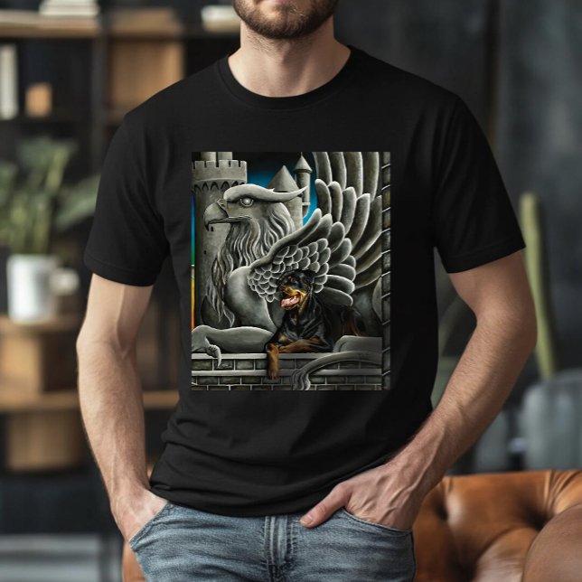 Rottweiler Hund Gargoyle Fantasy T Shirt (Skapare uppladdad)