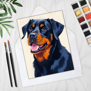 Rottweiler Hund Husdjur Målning Kort