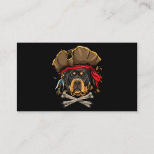 Rottweiler Hund Jolly Roger Flagga Crossbone Pirat Visitkort
