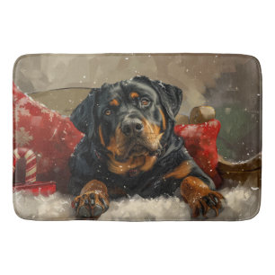 Rottweiler Hund jul Festive Badrumsmatta