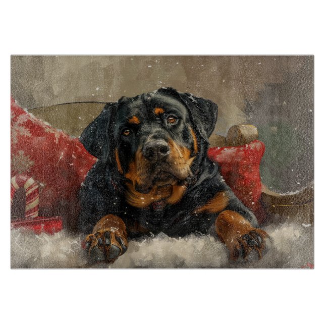 Rottweiler Hund Jul Festlig (Framsidan)