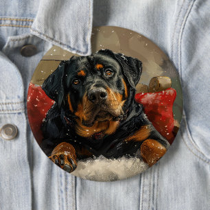 Rottweiler Hund Jul Festlig Knapp
