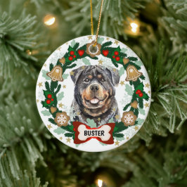 Rottweiler Hund jul-Hund Cookie WAN Julgransprydnad Keramik