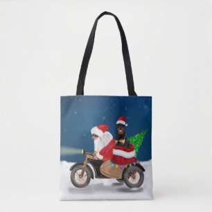 Rottweiler Hund jul Jultomten Tygkasse