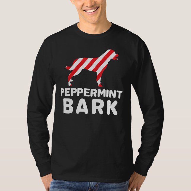 Rottweiler Hund jul Peppermint Bark T Shirt (Framsida)