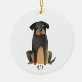 Rottweiler Hund Julgransprydnad Keramik