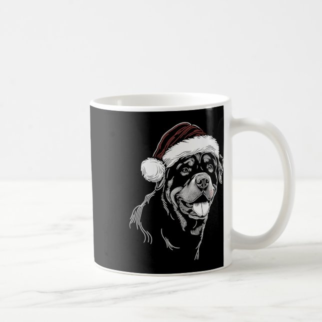 Rottweiler Hund Julhatt Julen Xmas Pyjamas  Kaffemugg (Höger)