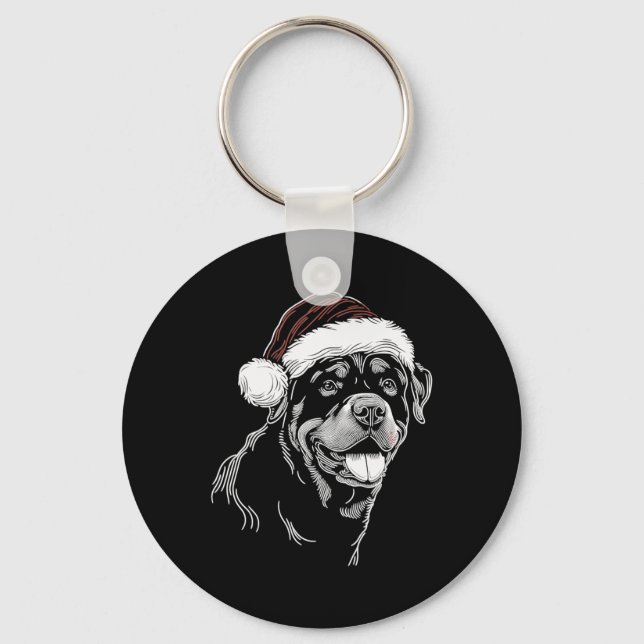 Rottweiler Hund Julhatt Julen Xmas Pyjamas  Nyckelring (Framsida)