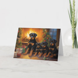 Rottweiler hund julkort tack kort