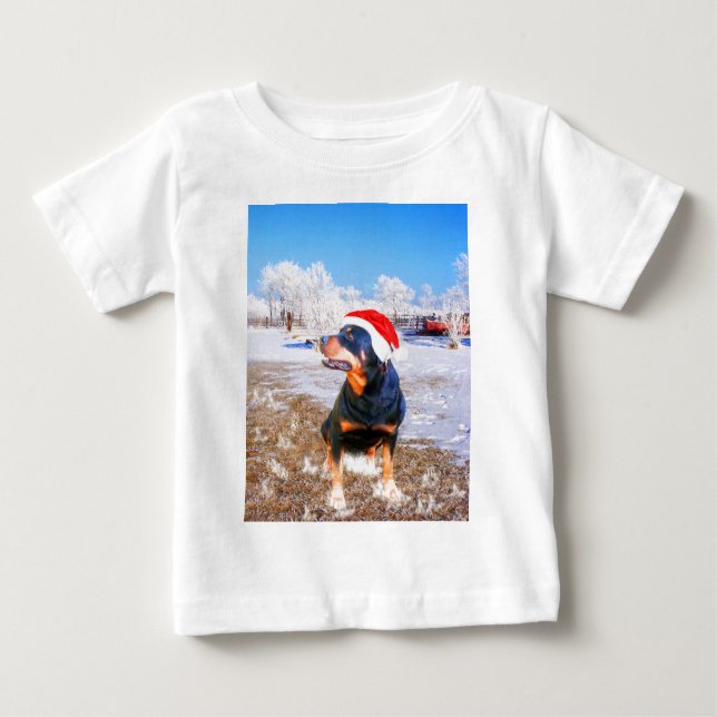 Rottweiler Hund julmålning T-shirt (Framsida)