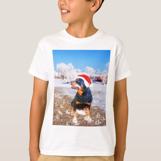 Rottweiler Hund julmålning Tee (Framsida)