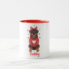 Rottweiler hund kaffemuggen Alla hjärtans dag 2026 Mugg