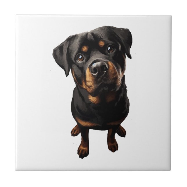 rottweiler hund kakelplatta (Framsidan)