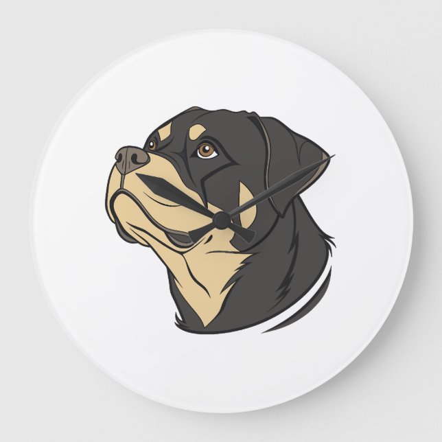 Rottweiler Hund Konst Stor Klocka (Framsida)