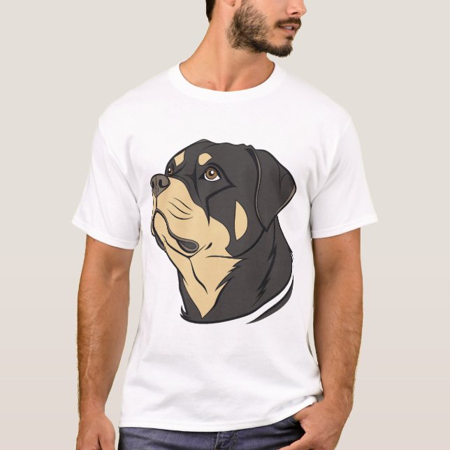Rottweiler Hund Konst T Shirt (Framsida)