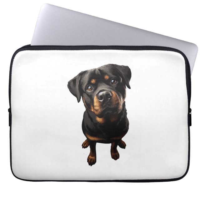 rottweiler hund laptop fodral (Framsidan)
