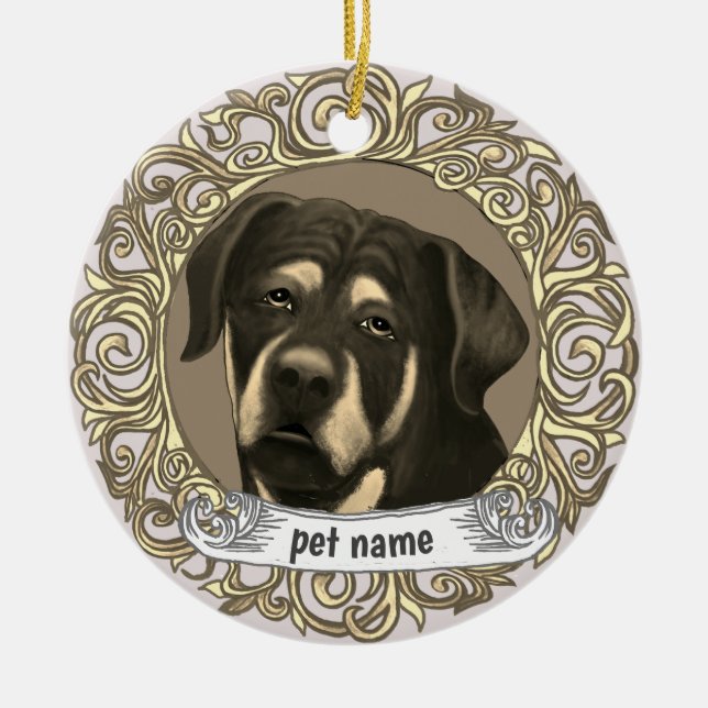 Rottweiler Hund Loving Memory ornament (Framsidan)