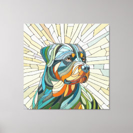 Rottweiler hund - mosaikkonst canvastryck