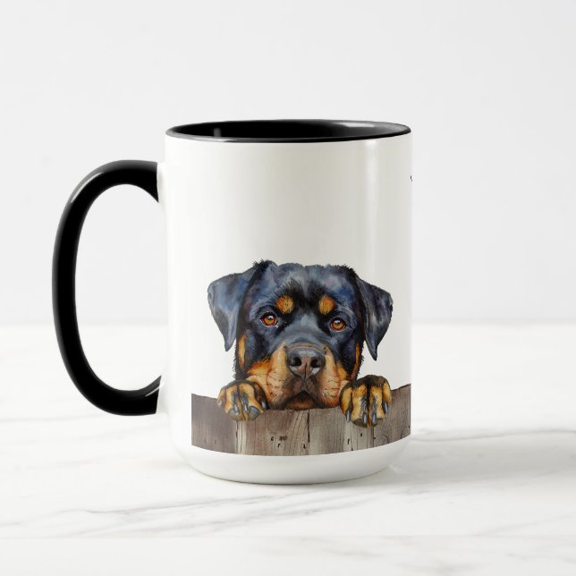 Rottweiler Hund Mugg (Vänster)