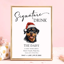 Rottweiler Hund Namnteckning Drink-tecken i Bröllo Poster