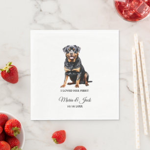 Rottweiler Hund Napkins med Photo Pappersservett