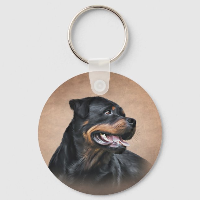 Rottweiler hund nyckelring (Framsida)