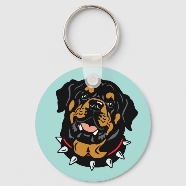 rottweiler hund nyckelring (Framsida)