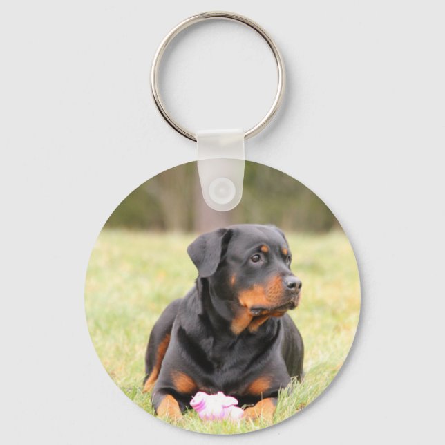 Rottweiler Hund Nyckelring (Framsida)