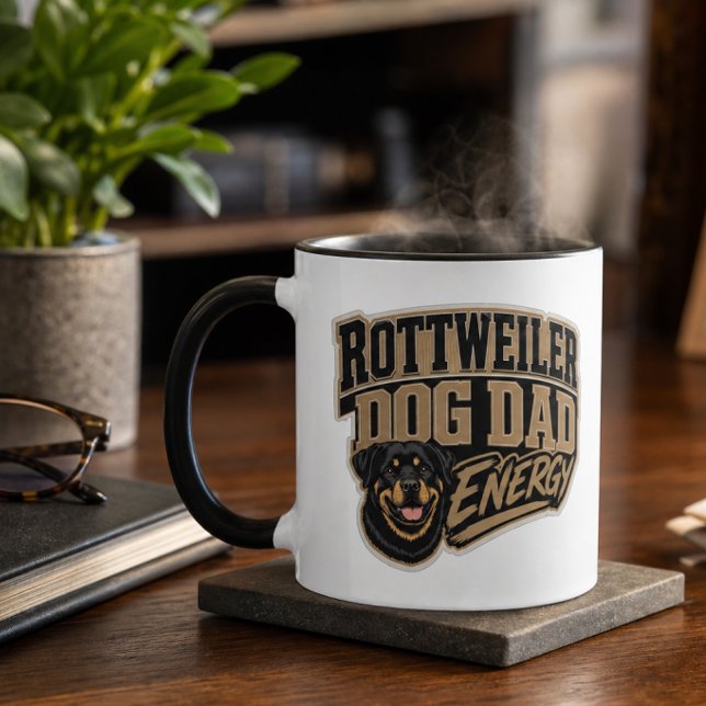 Rottweiler Hund Pappa Energi Mugg (Rottweiler Dog Dad Energy Mug)