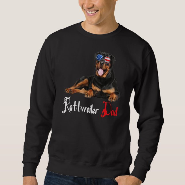 Rottweiler hund Pappa Puppy Pappa Lång Ärmad Tröja (Framsida)