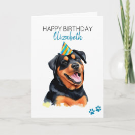 Rottweiler Hund Personlig Grattis på födelsedagen Kort