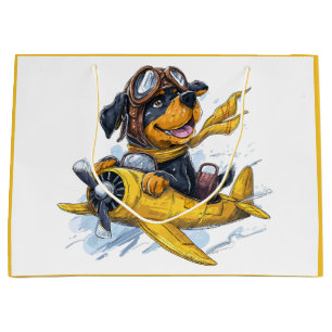 Rottweiler Hund Pilot Flygplan