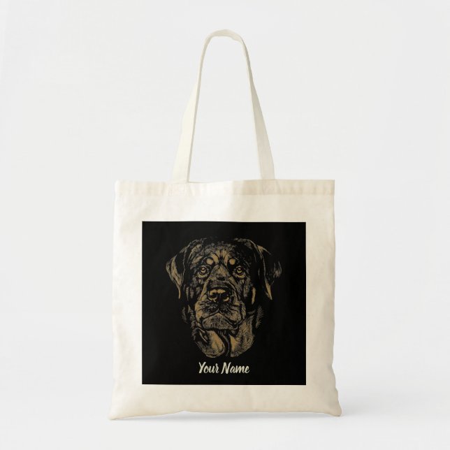 Rottweiler Hund Porträtt Tygkasse (Framsidan)
