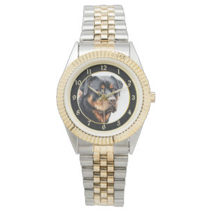 Rottweiler Hund Porträtt Watch Armbandsur