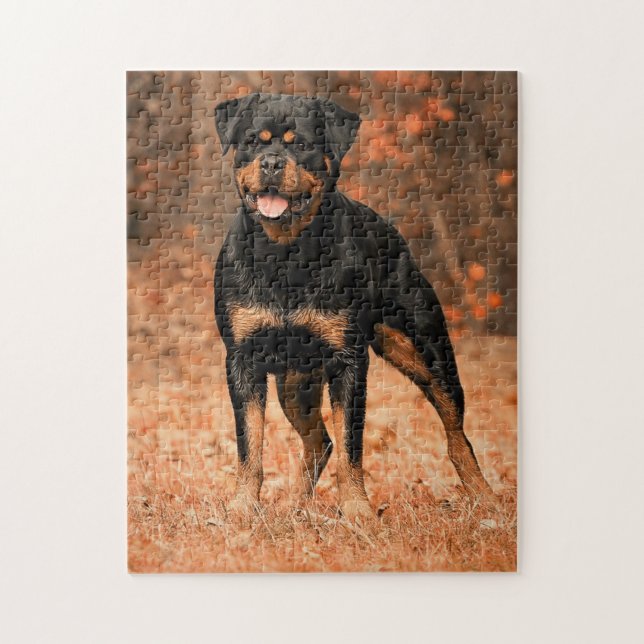 Rottweiler Hund Pussel (Vertikal)