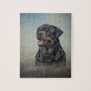 Rottweiler hund pussel