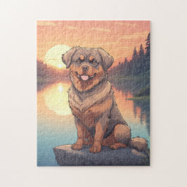 Rottweiler hund pussel
