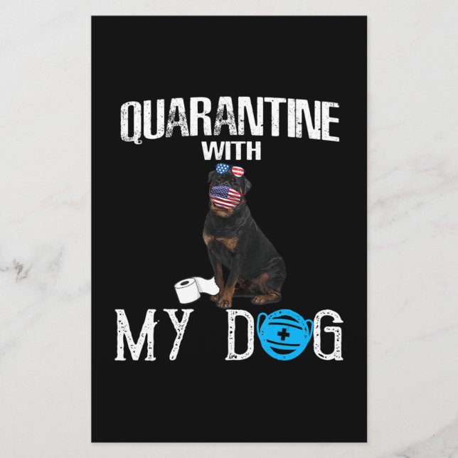 Rottweiler Hund Quarantine med mina Hund underbara Brevpapper (Framsida)