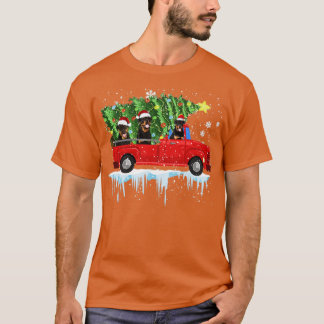 Rottweiler Hund Red Car Lastbil Julgran Merry T Shirt