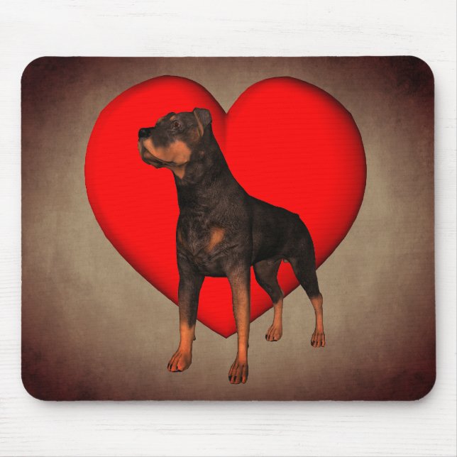 Rottweiler Hund Red Heart Musmatta (Framsidan)