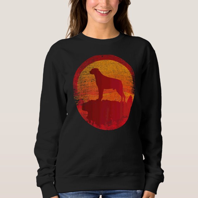 Rottweiler Hund Retro Sunset T Shirt (Framsida)