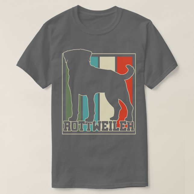 Rottweiler Hund Retro T Shirt (Design framsida)