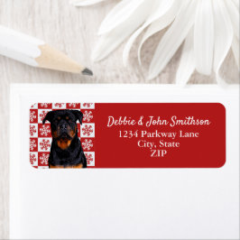 Rottweiler Hund Returadress Djurjul Etikett