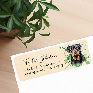 Rottweiler Hund Returadressetikett Returadress Etikett