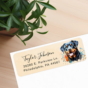 Rottweiler Hund Returadressetikett Returadress Etikett