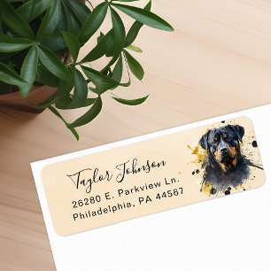 Rottweiler Hund Returadressetikett Returadress Etikett