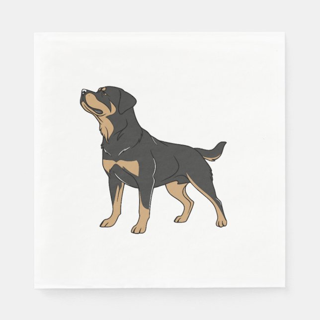 Rottweiler hund, Rottweiler hund stående Pappersservett (Framsidan)